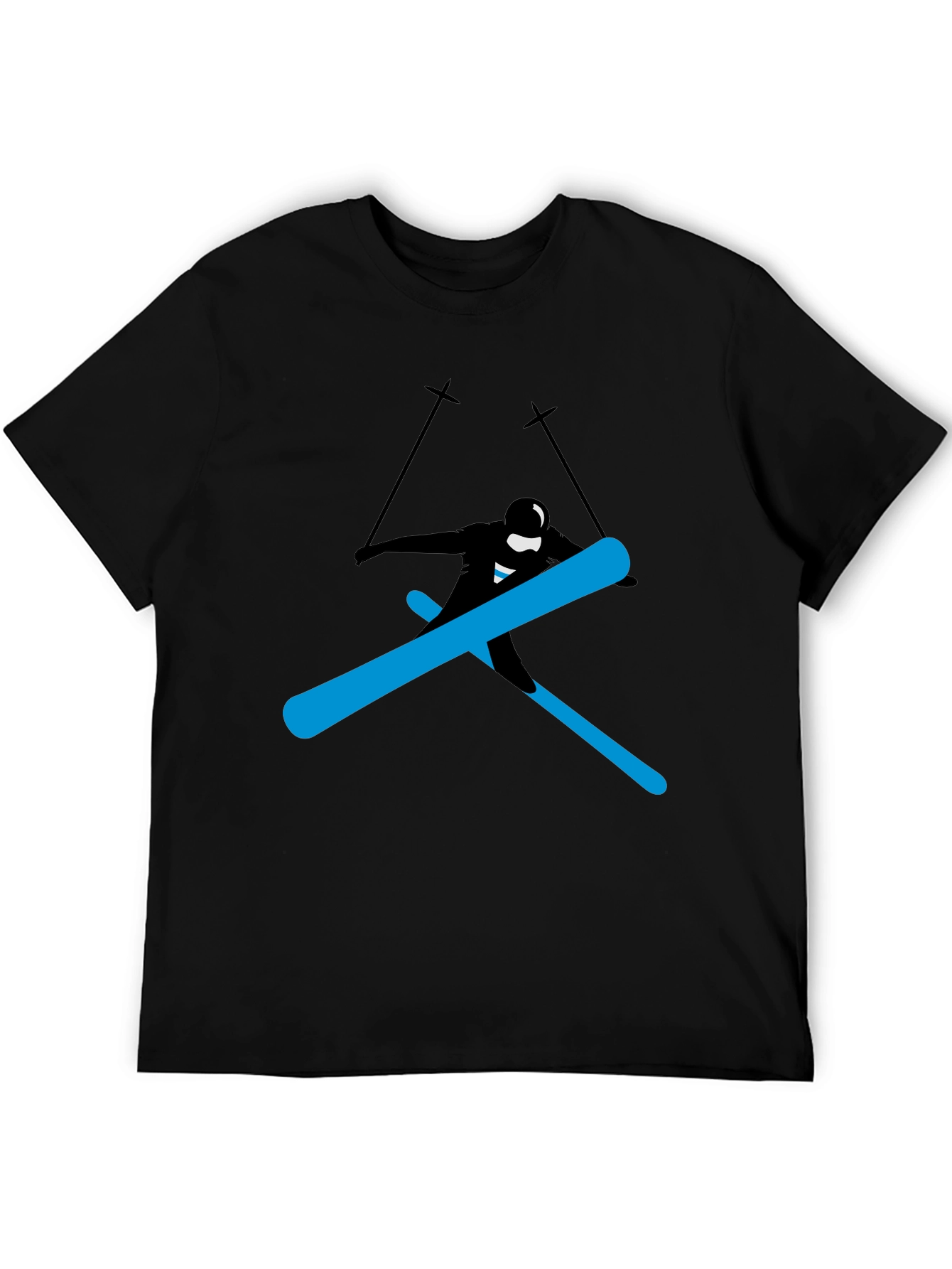 Cool Skier Graphic Tee - Black