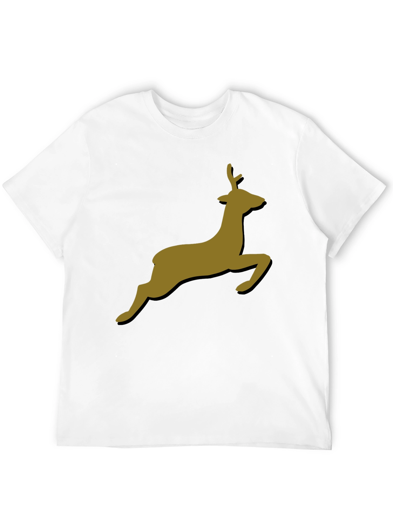 Leaping Deer Graphic T-Shirt - Stylish Black Tee