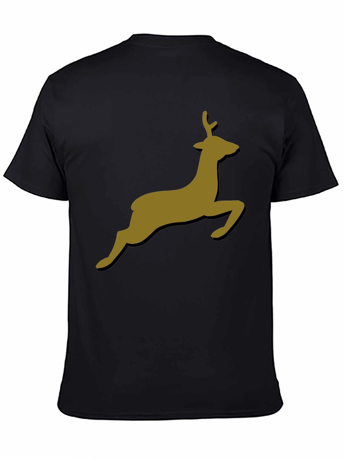 Leaping Deer Graphic T-Shirt - Stylish Black Tee