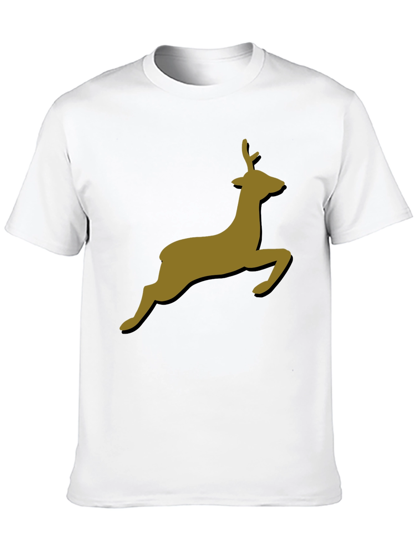 Leaping Deer Graphic T-Shirt - Stylish Black Tee