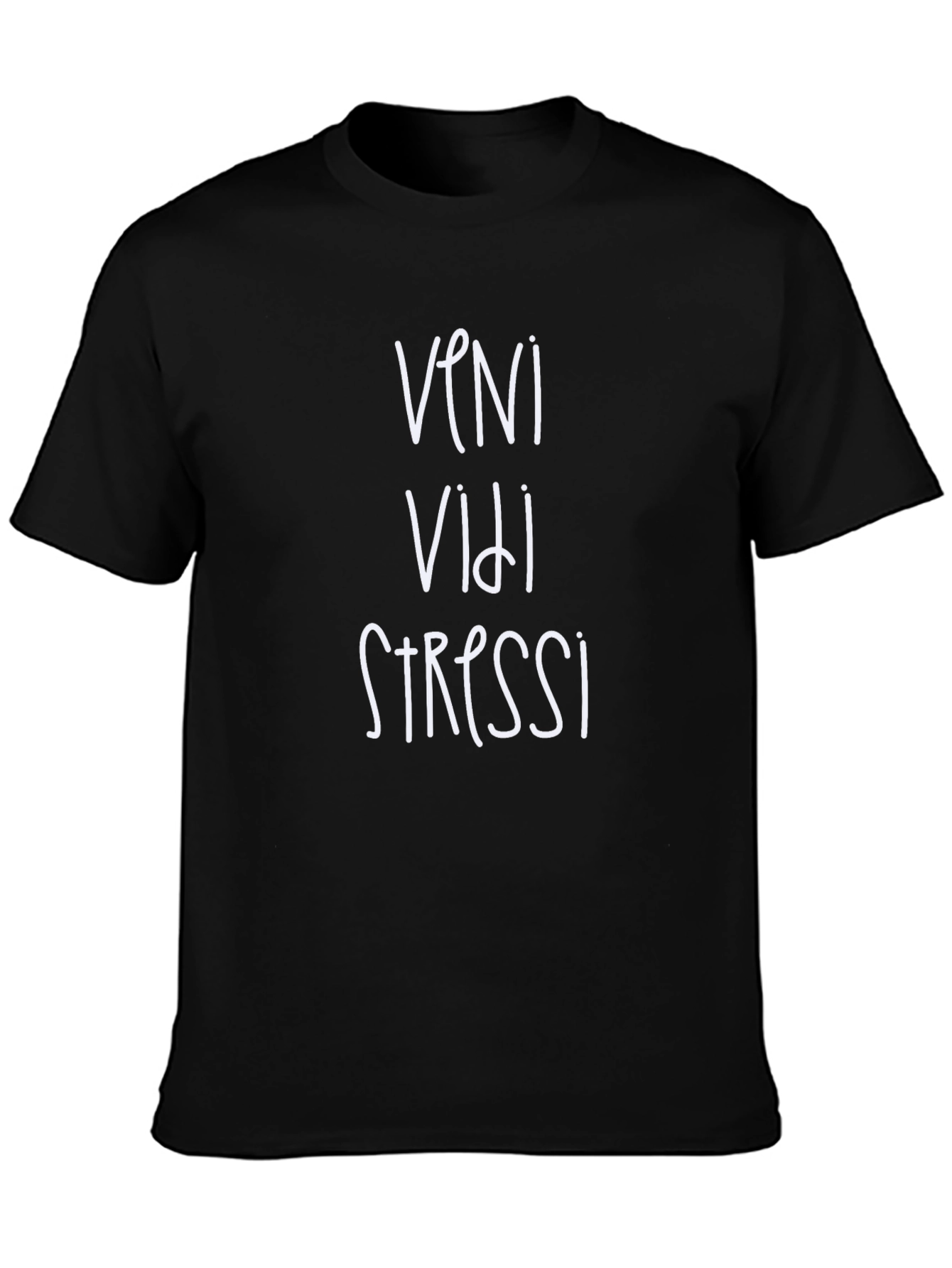 Veni Vidi Stressi Graphic Tee - Black