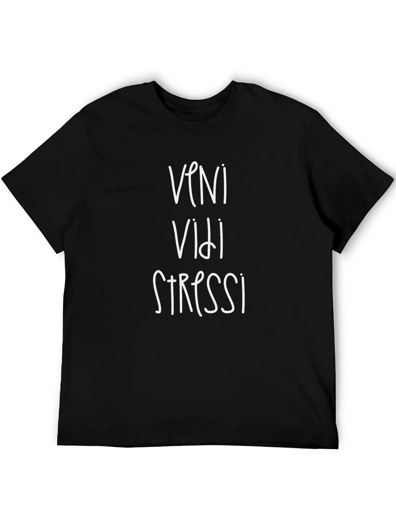Veni Vidi Stressi Graphic Tee - Black