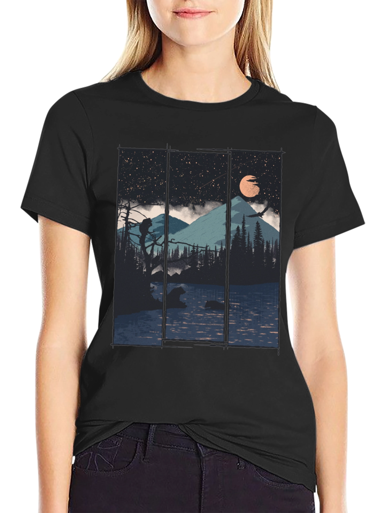 Mountain Lake Bear Graphic Tee