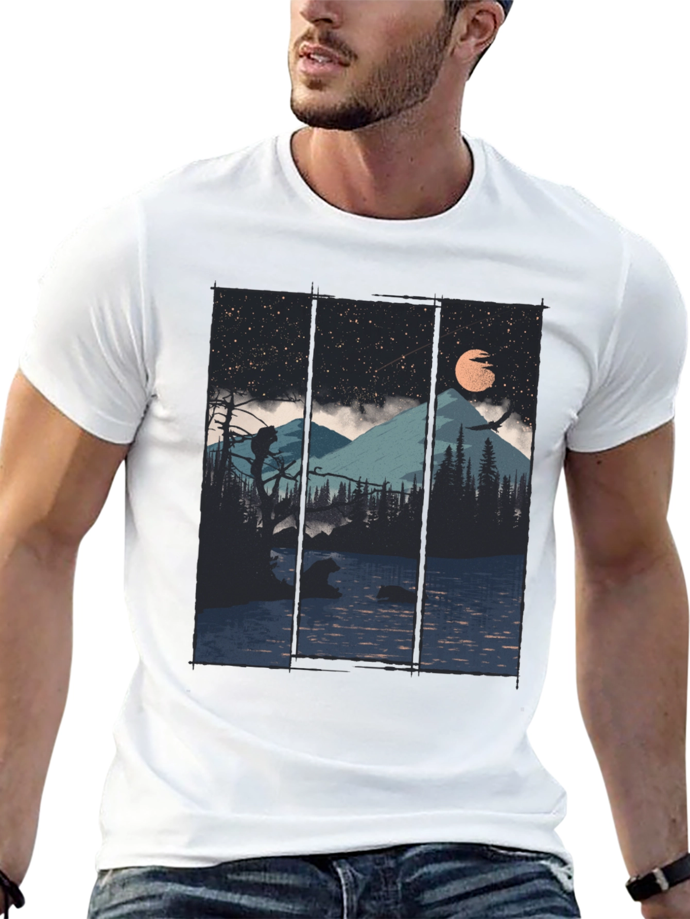 Mountain Lake Bear Graphic Tee