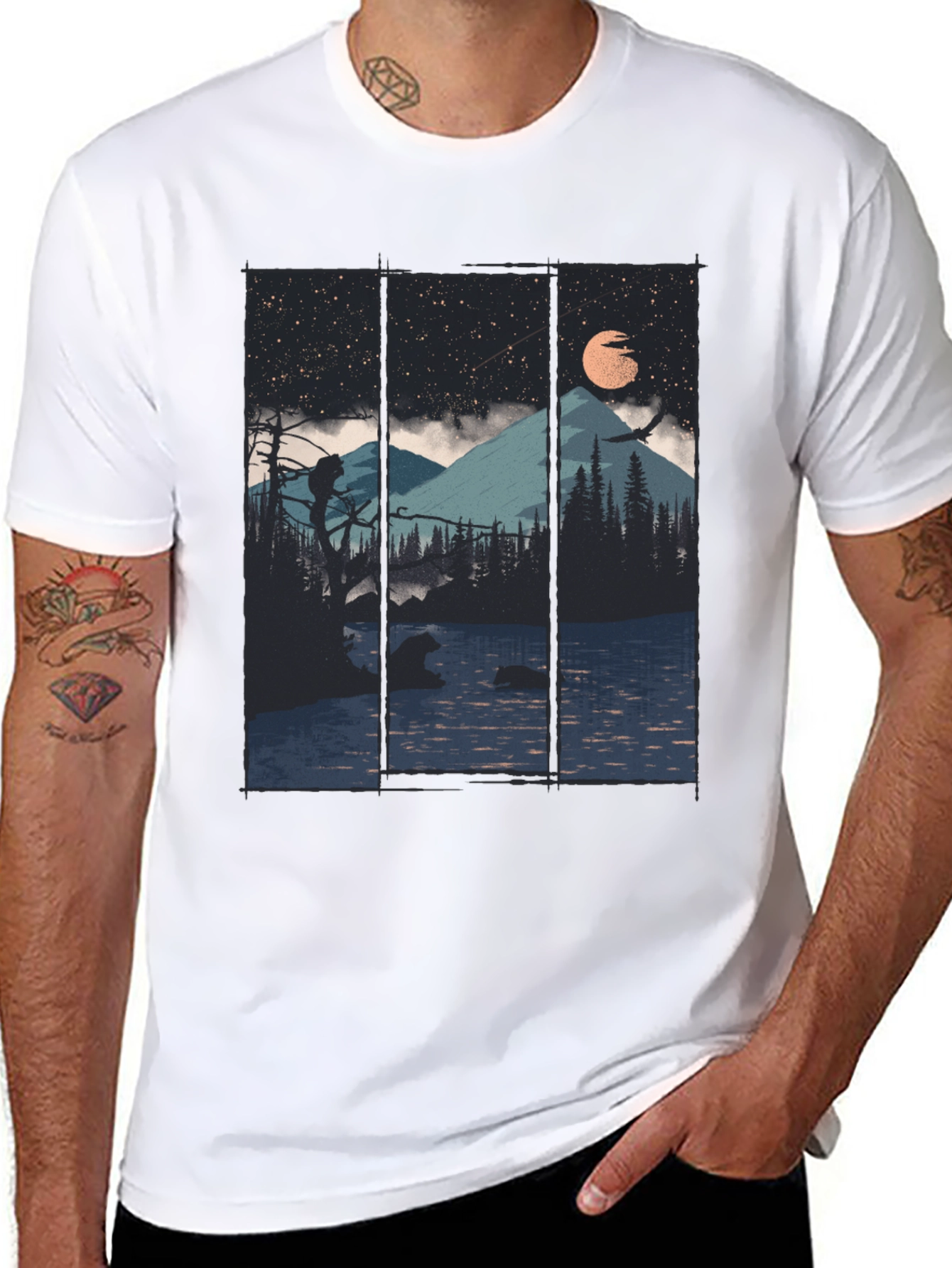 Mountain Lake Bear Graphic Tee