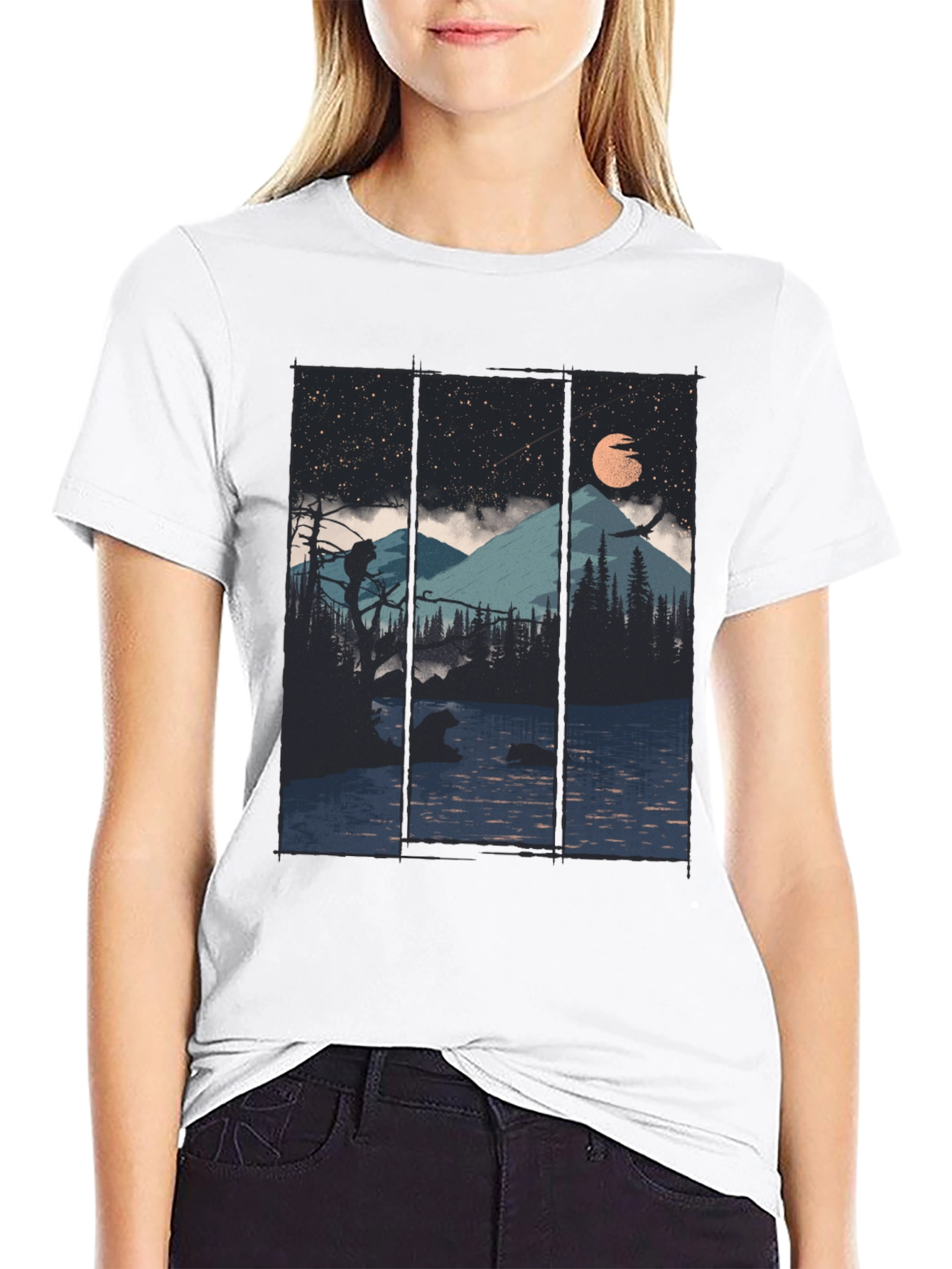Mountain Lake Bear Graphic Tee