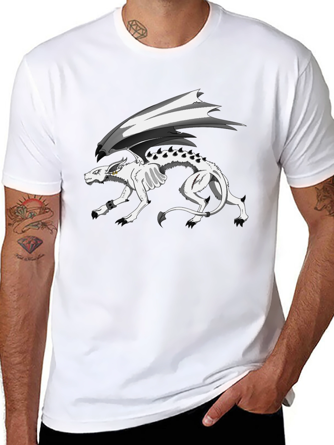 Fantasy Dragon Graphic T-Shirt - Black