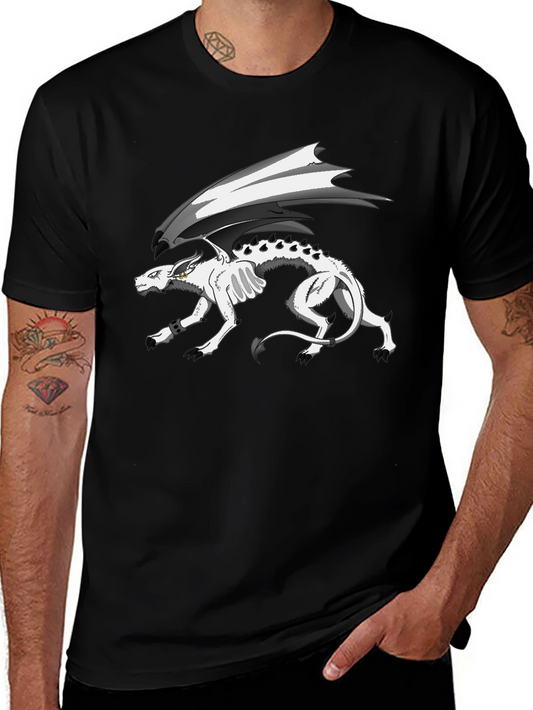 Fantasy Dragon Graphic T-Shirt - Black