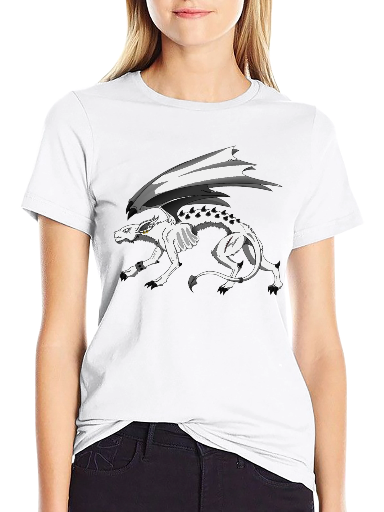 Fantasy Dragon Graphic T-Shirt - Black