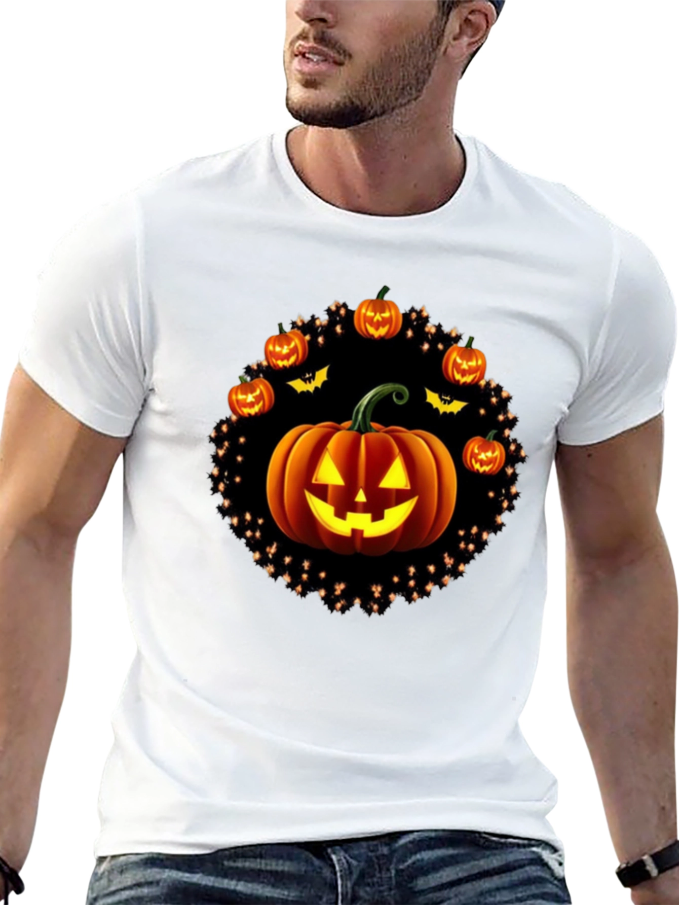 Halloween Pumpkin Graphic Tee - Spooky Season Shirt