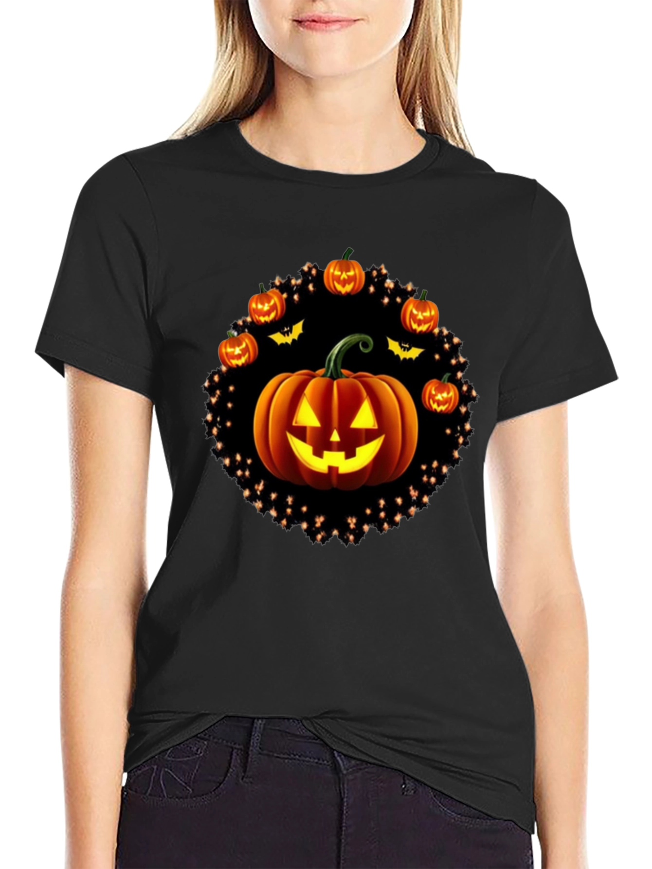 Halloween Pumpkin Graphic Tee - Spooky Season Shirt