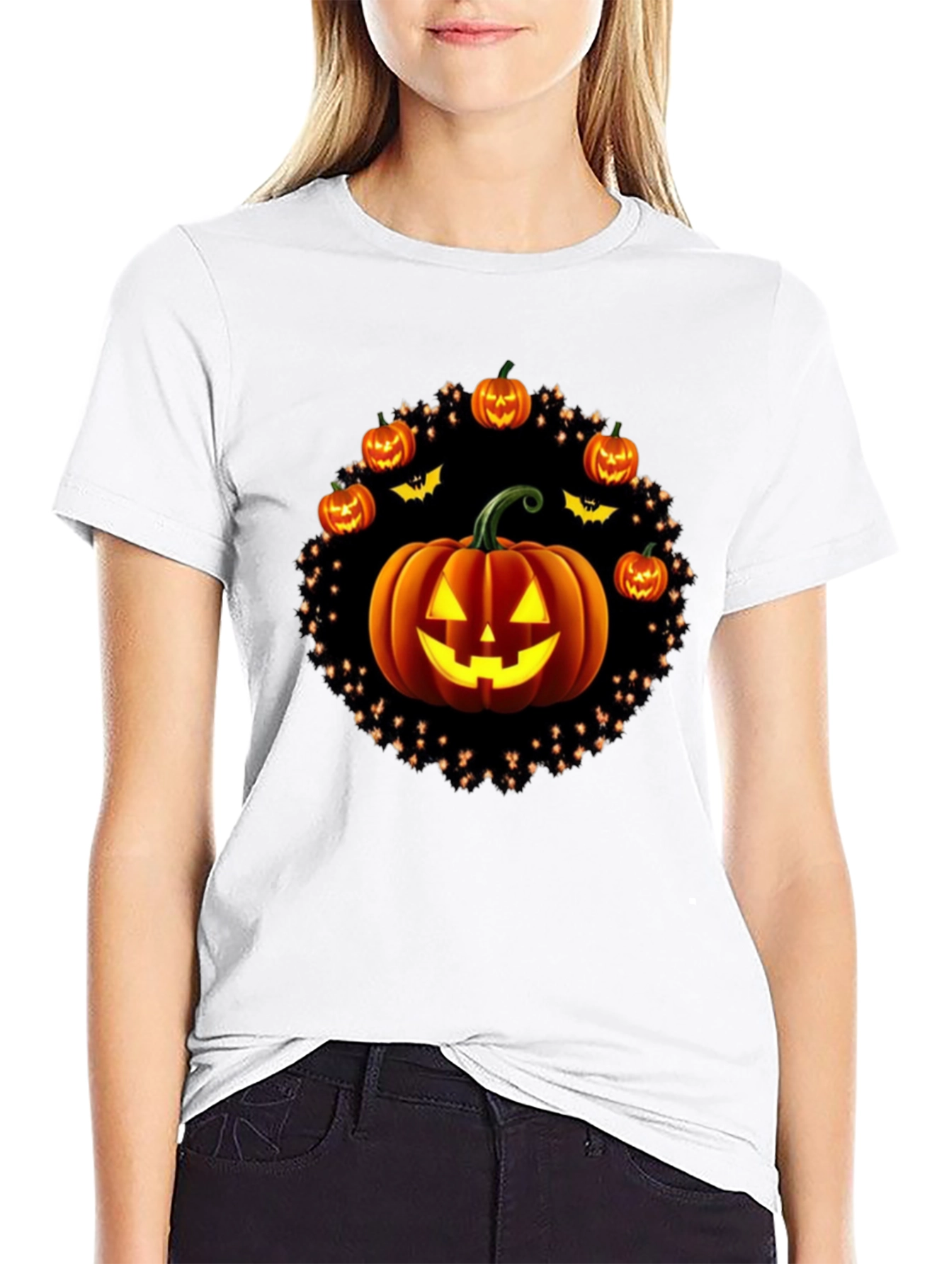 Halloween Pumpkin Graphic Tee - Spooky Season Shirt