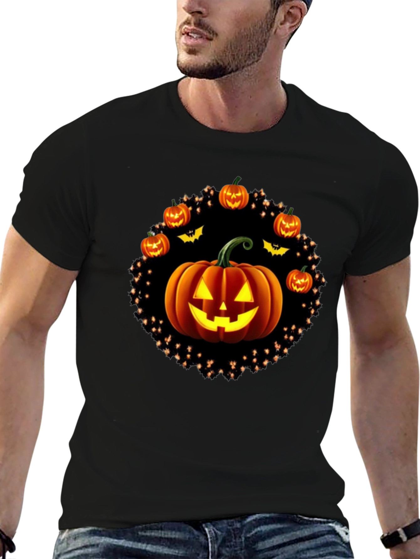 Halloween Pumpkin Graphic Tee - Spooky Season Shirt