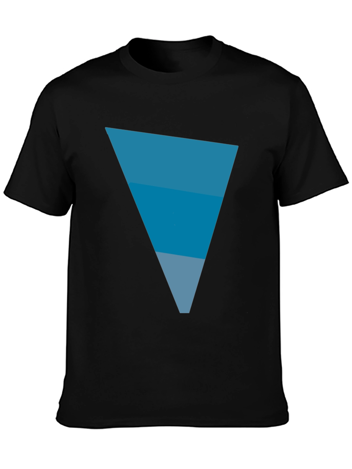 Mens Black Tee with Blue Triangle Graphic