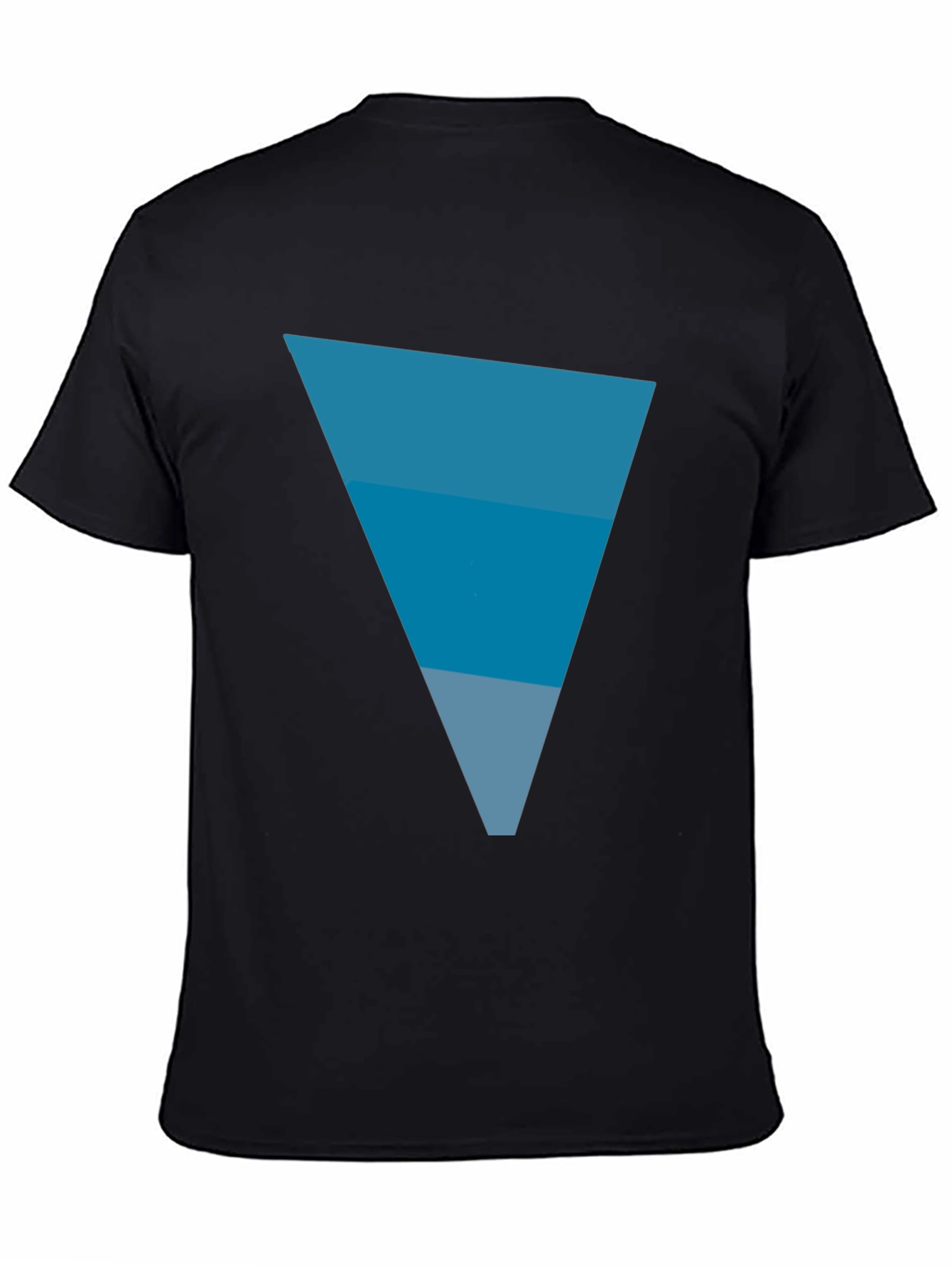 Mens Black Tee with Blue Triangle Graphic