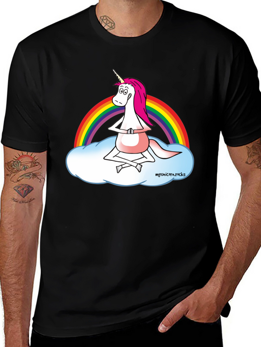 Zen Unicorn T-Shirt - Rainbow Cloud Meditation