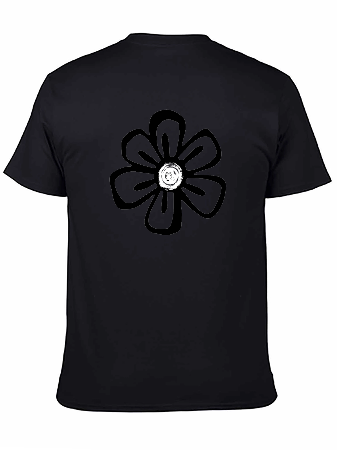 Black Floral Graphic Tee - Mens Casual Shirt