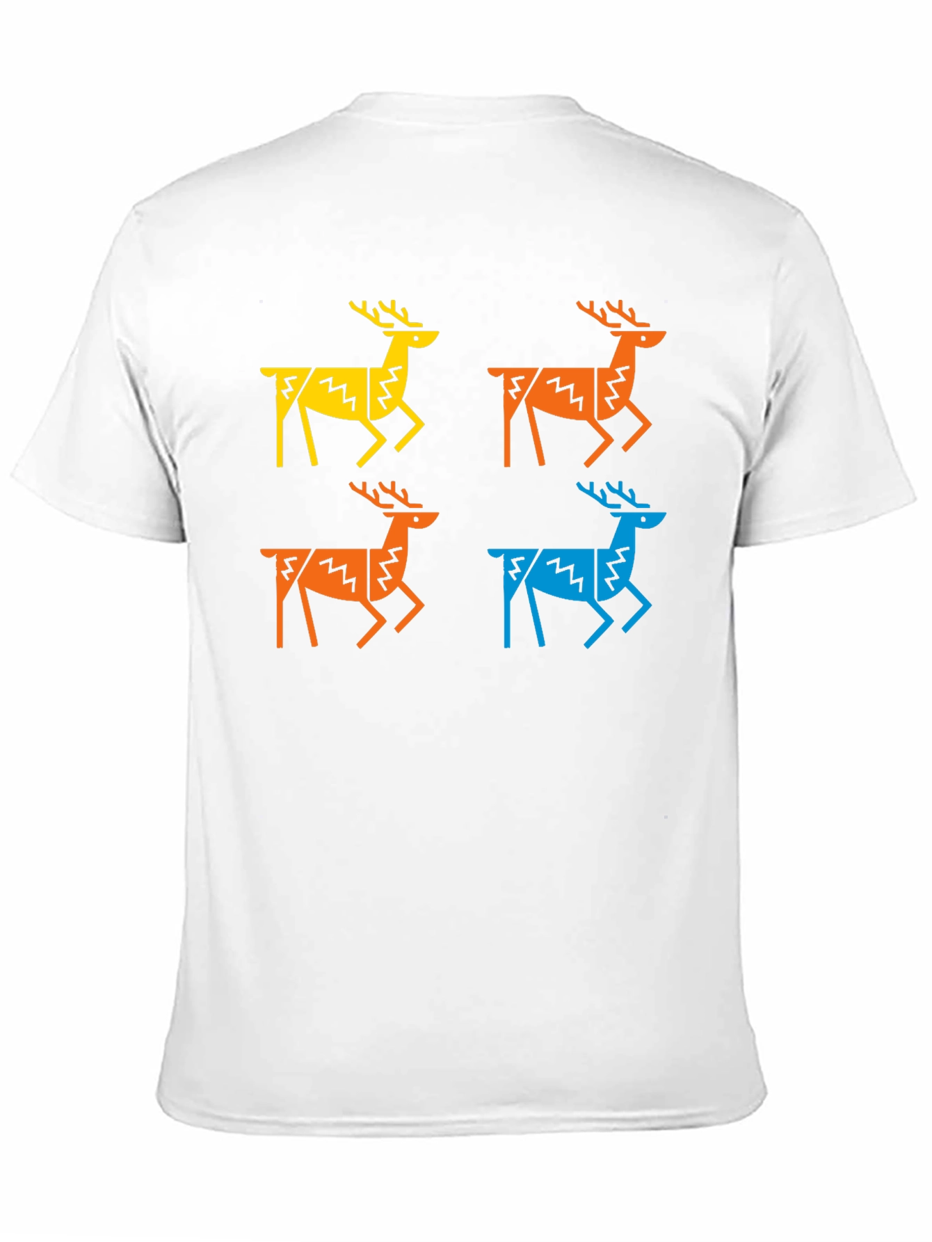 Geometric Deer Graphic Tee - Black Casual Shirt