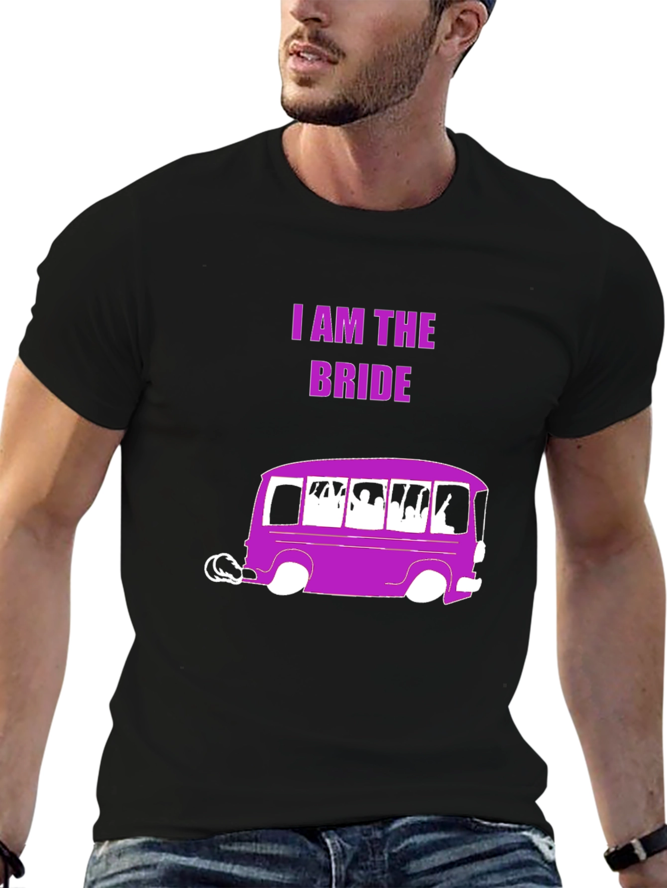 I am the Bride T-Shirt: Purple Party Bus Design