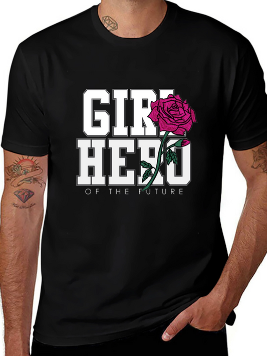 Girl Hero of the Future Black Graphic T-Shirt