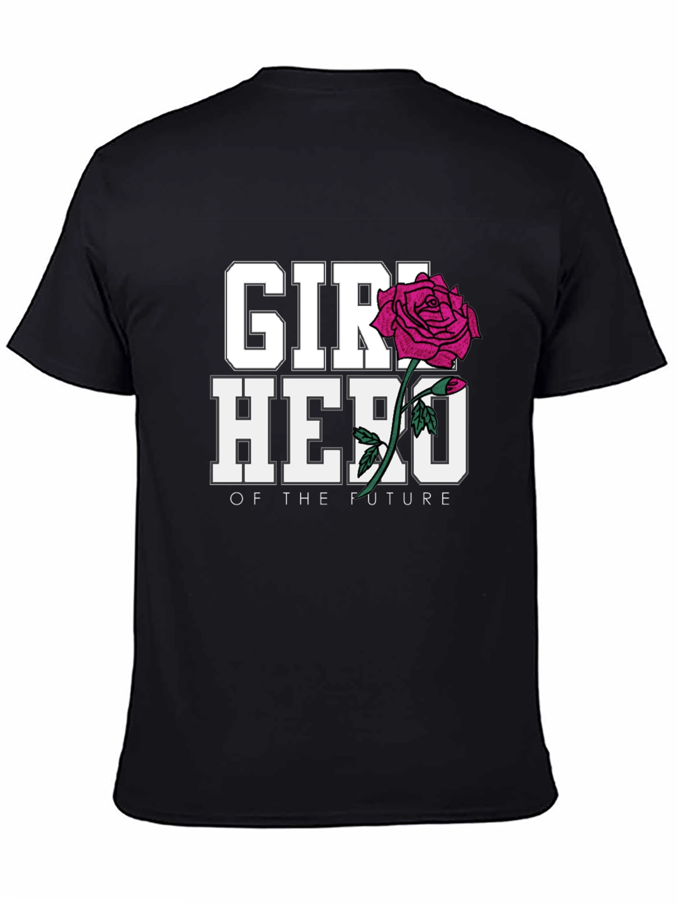 Girl Hero of the Future Black Graphic T-Shirt