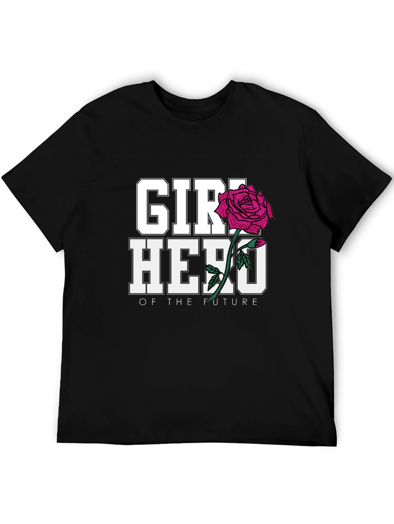 Girl Hero of the Future Black Graphic T-Shirt