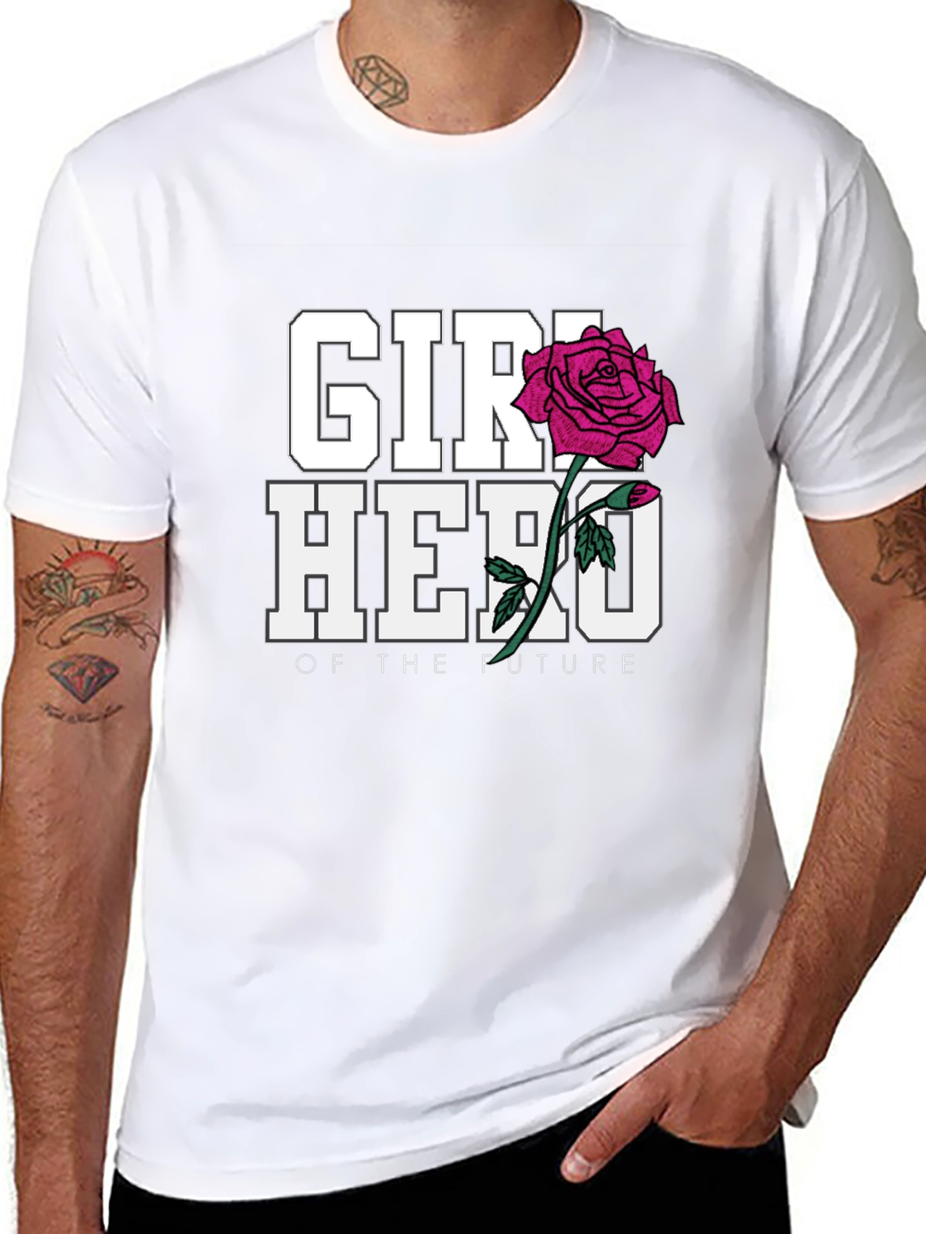 Girl Hero of the Future Black Graphic T-Shirt