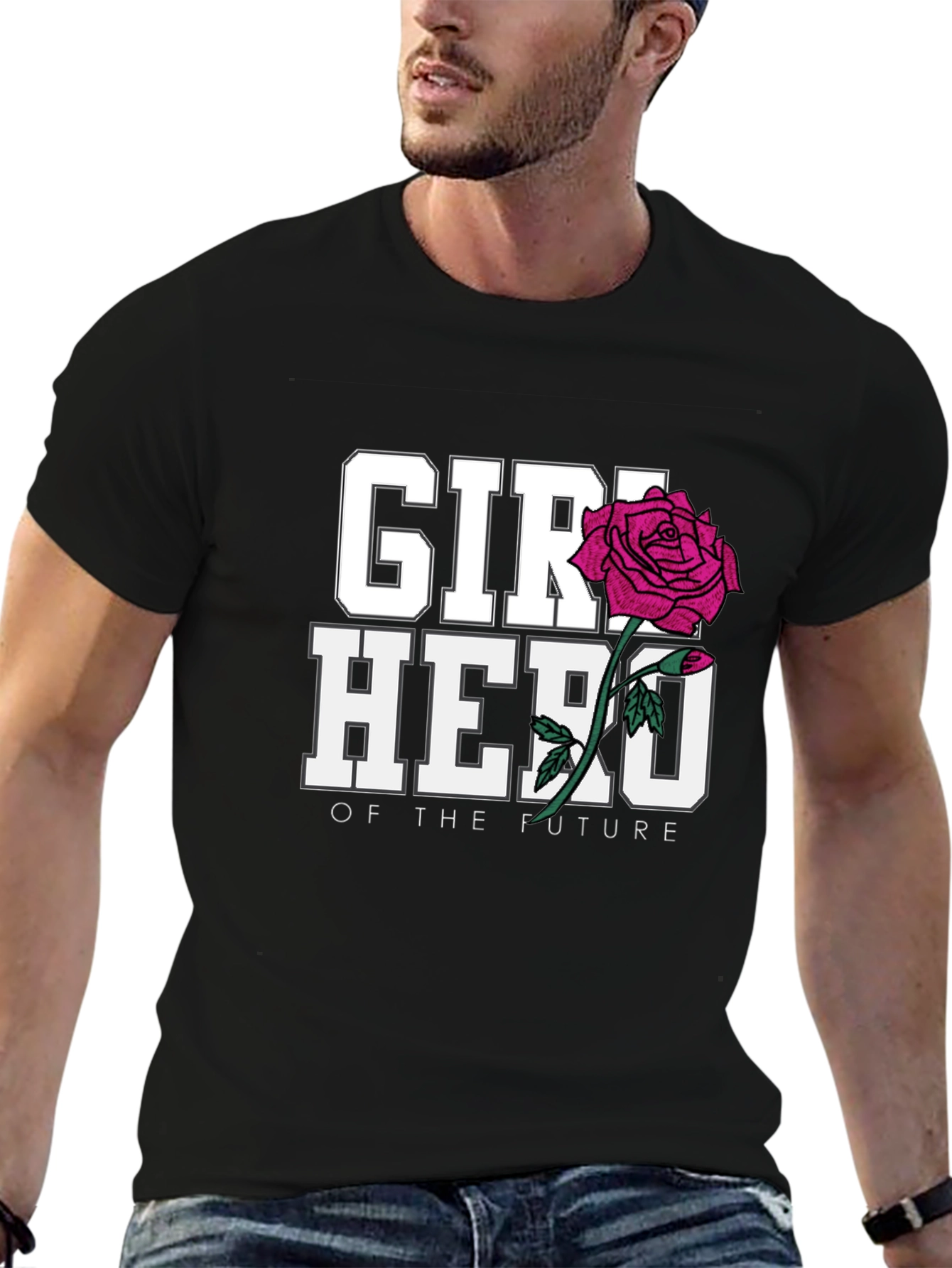 Girl Hero of the Future Black Graphic T-Shirt