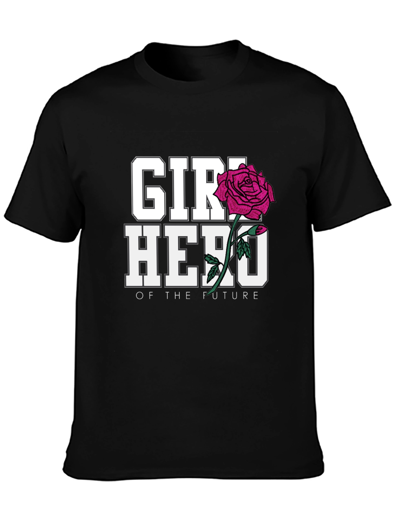 Girl Hero of the Future Black Graphic T-Shirt