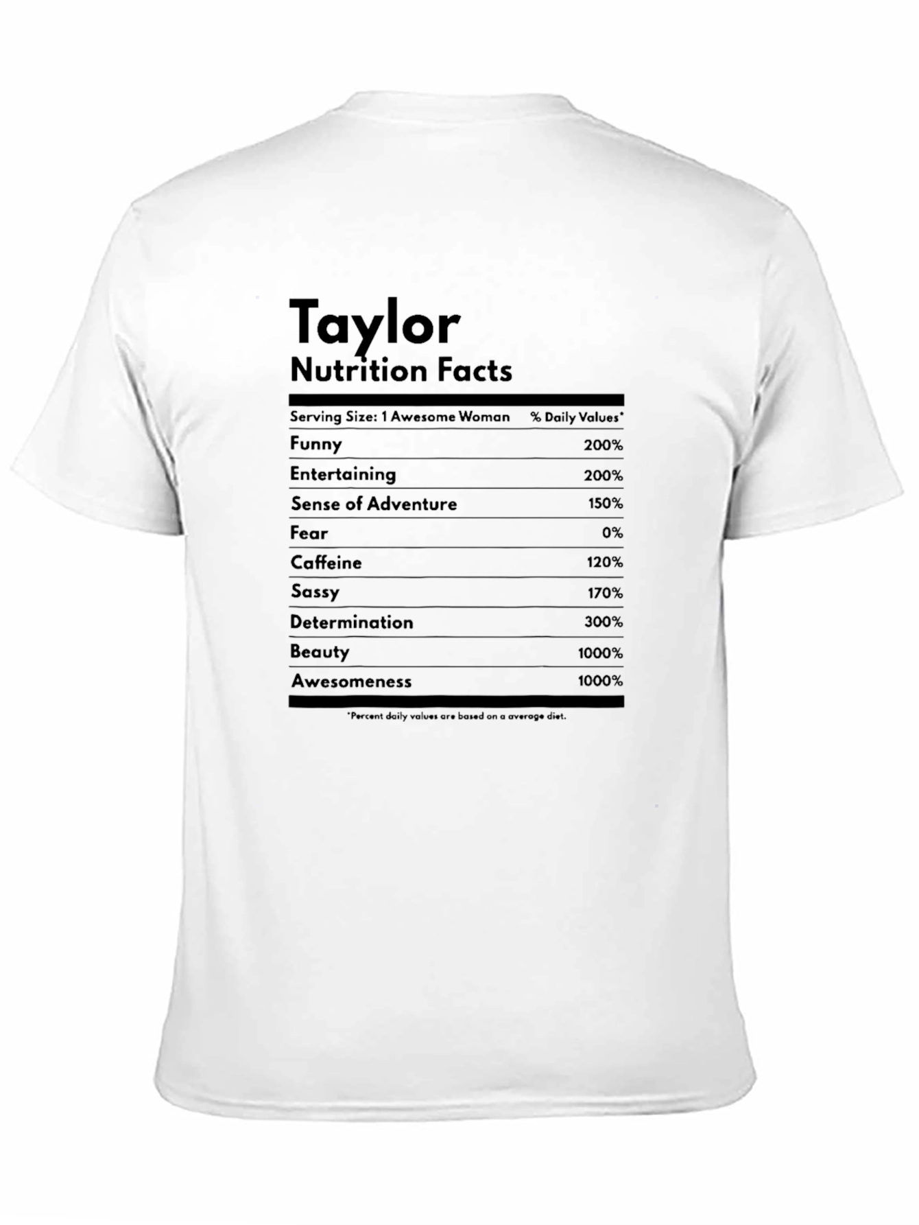 Taylor Nutrition Facts Graphic T-Shirt
