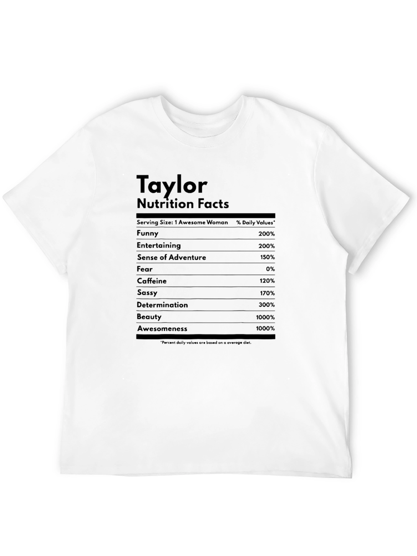 Taylor Nutrition Facts Graphic T-Shirt