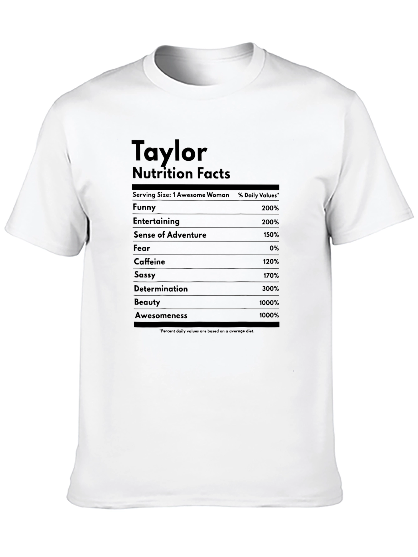 Taylor Nutrition Facts Graphic T-Shirt
