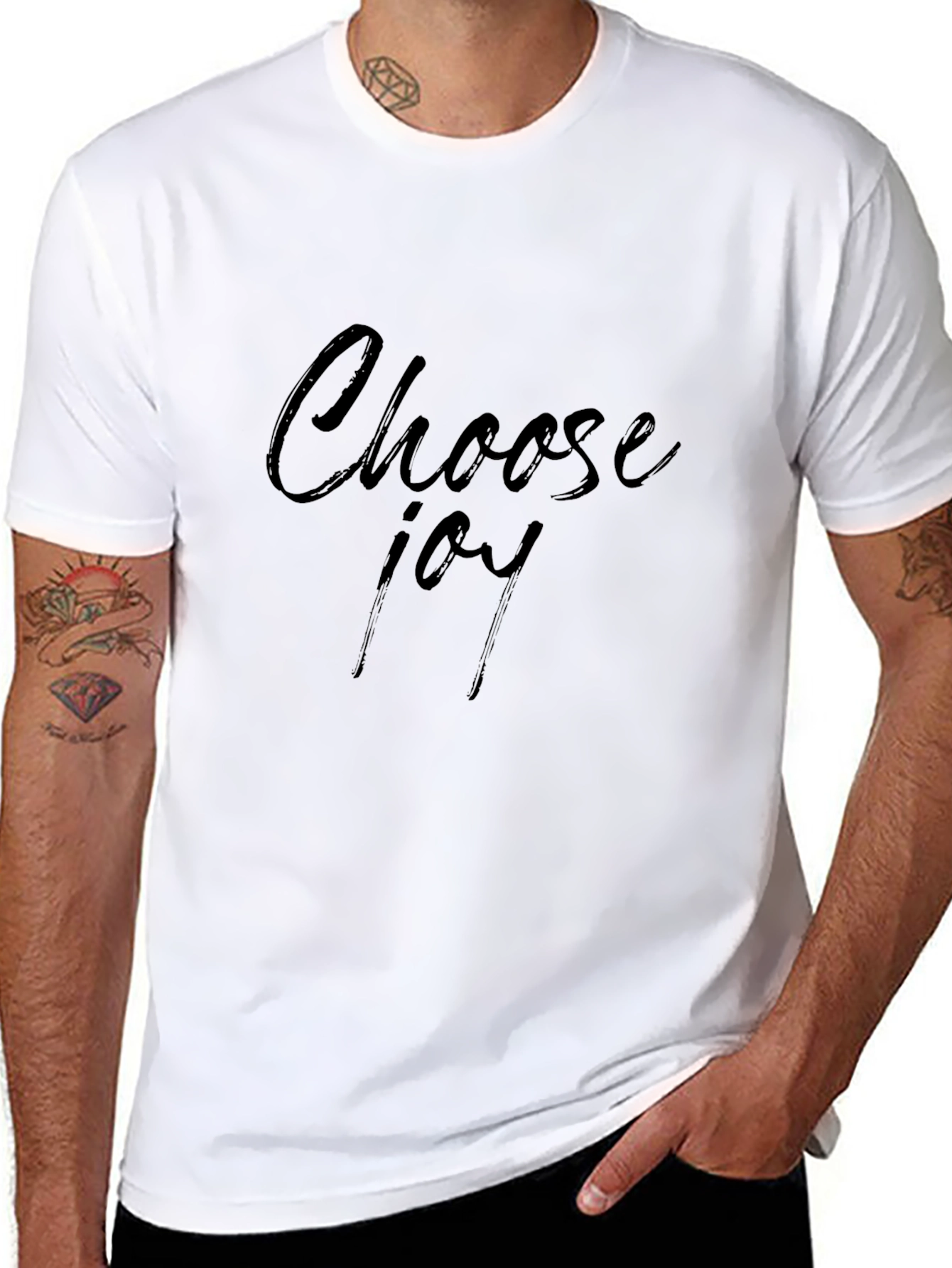 Choose Joy Graphic Tee - Black Casual Shirt