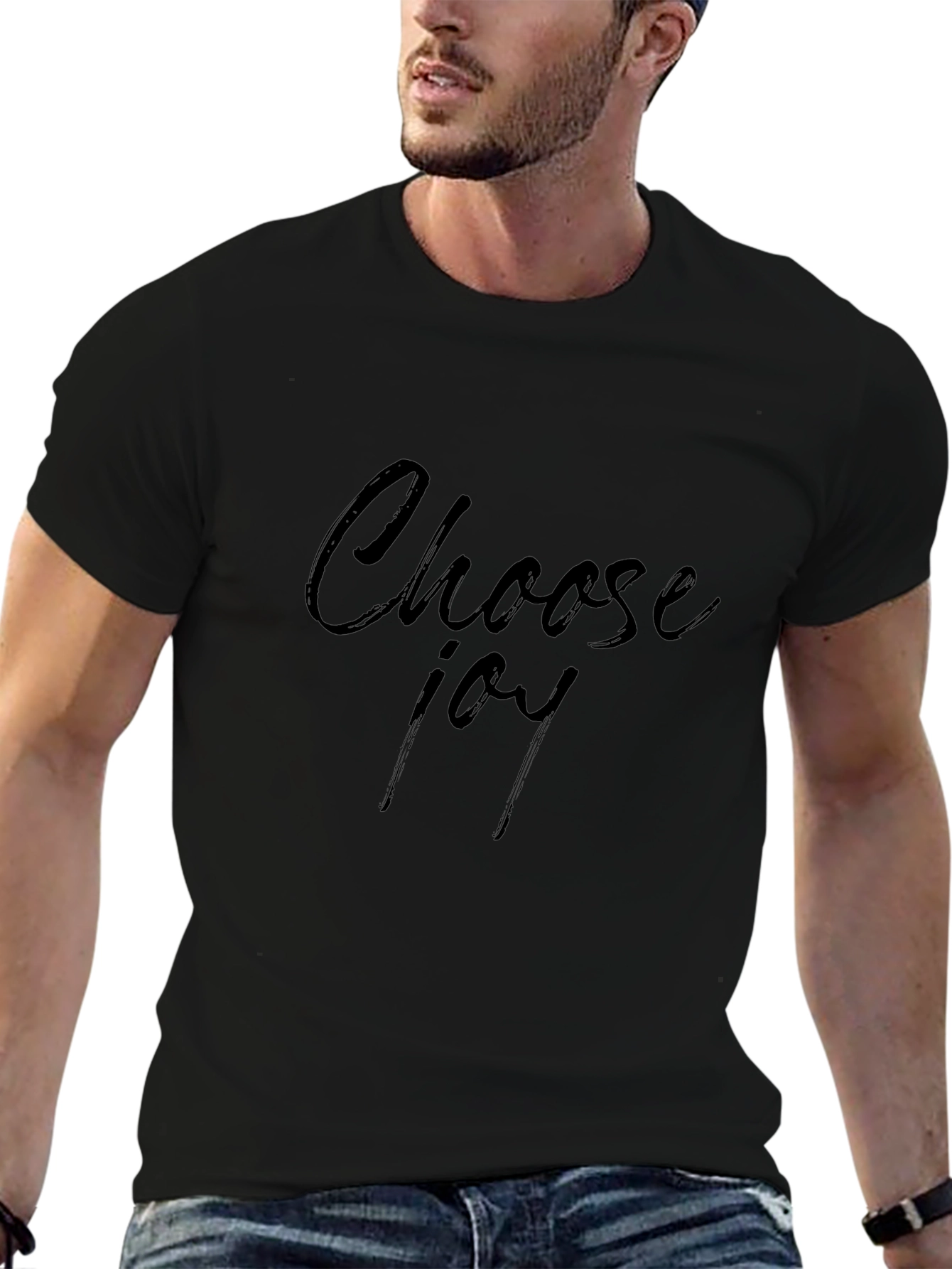 Choose Joy Graphic Tee - Black Casual Shirt