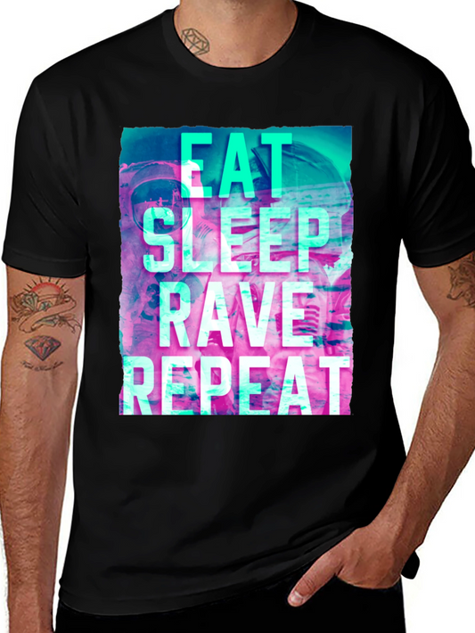 Eat Sleep Rave Repeat Graphic T-Shirt
