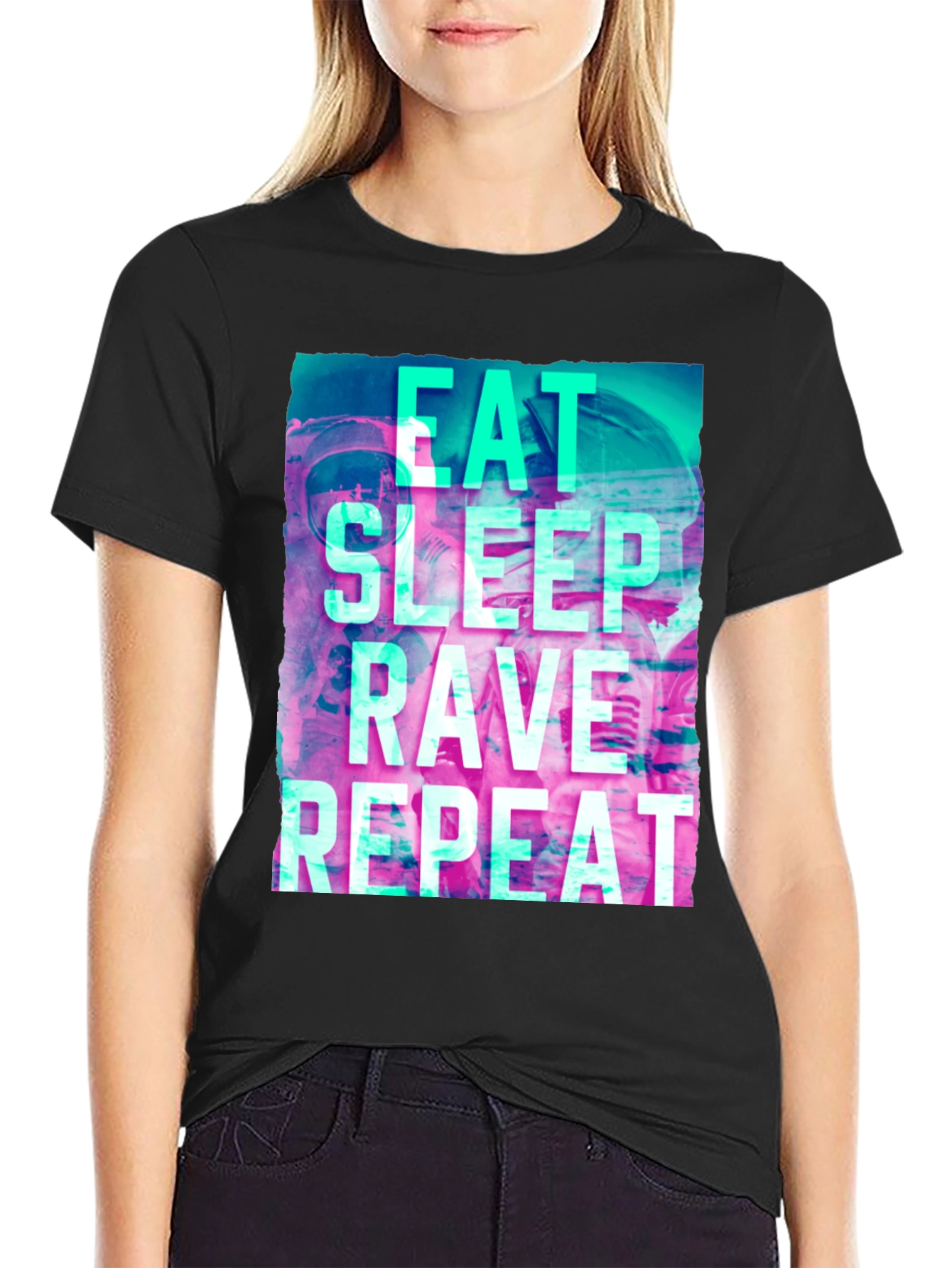 Eat Sleep Rave Repeat Graphic T-Shirt