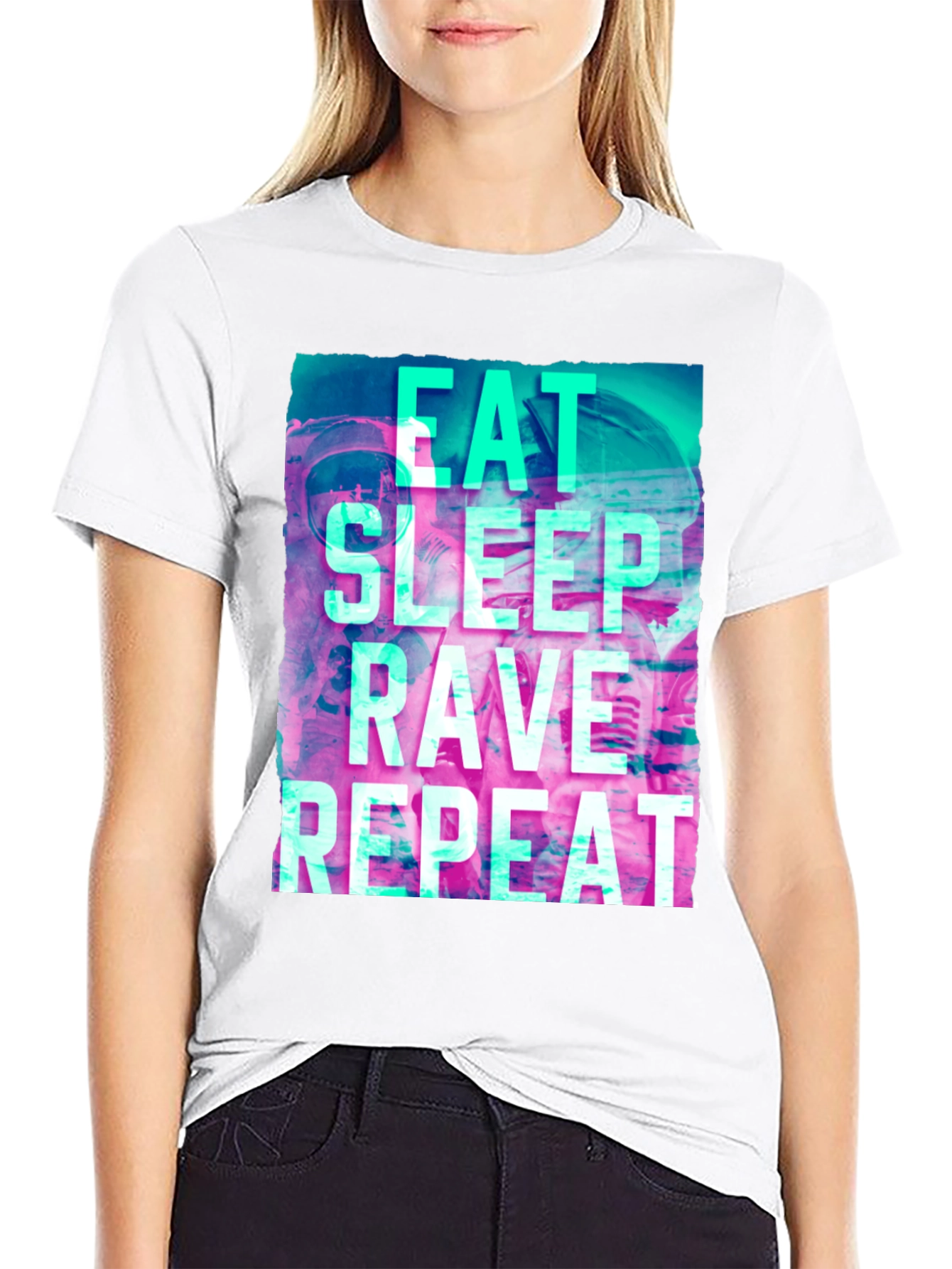 Eat Sleep Rave Repeat Graphic T-Shirt