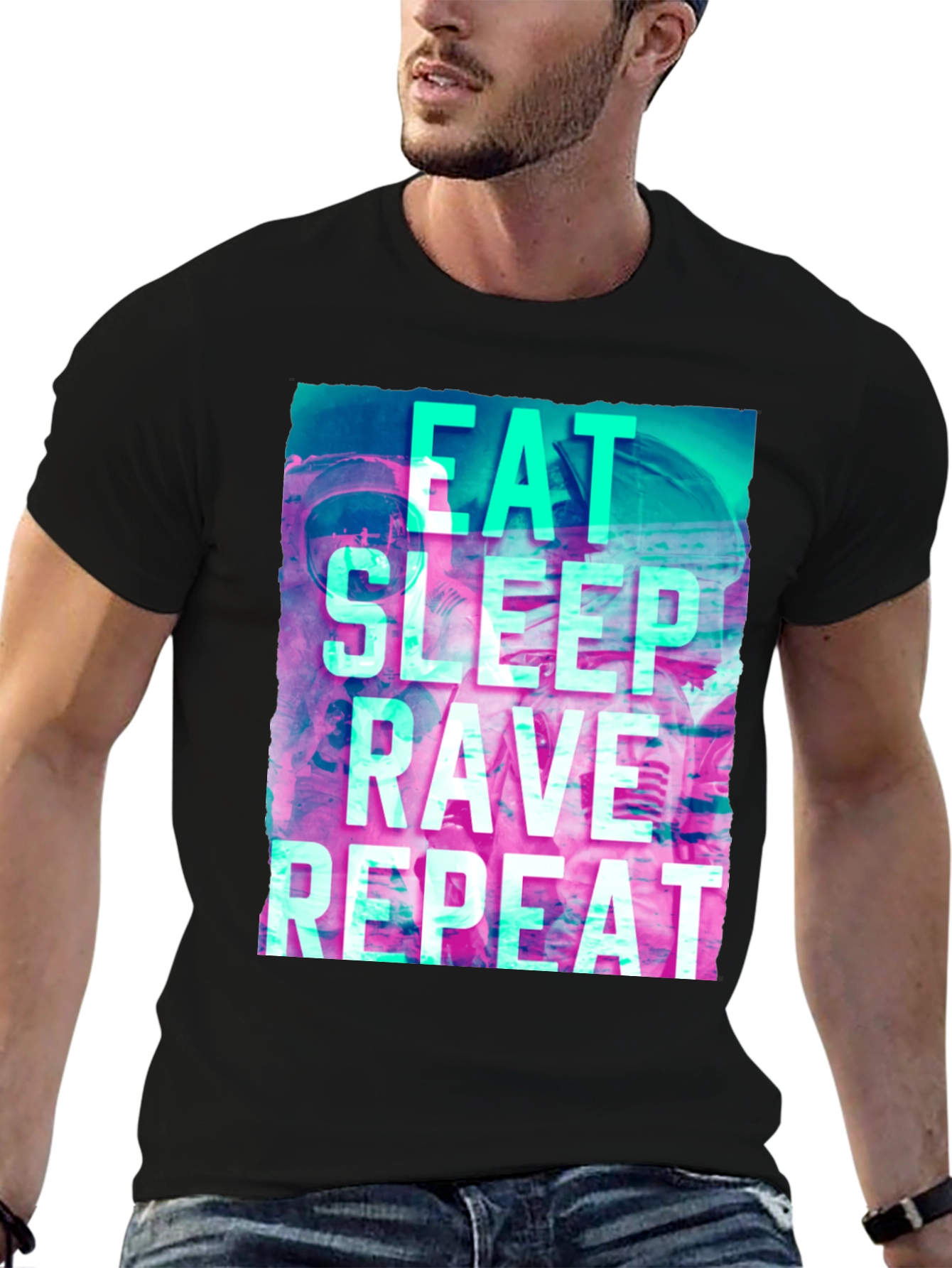 Eat Sleep Rave Repeat Graphic T-Shirt