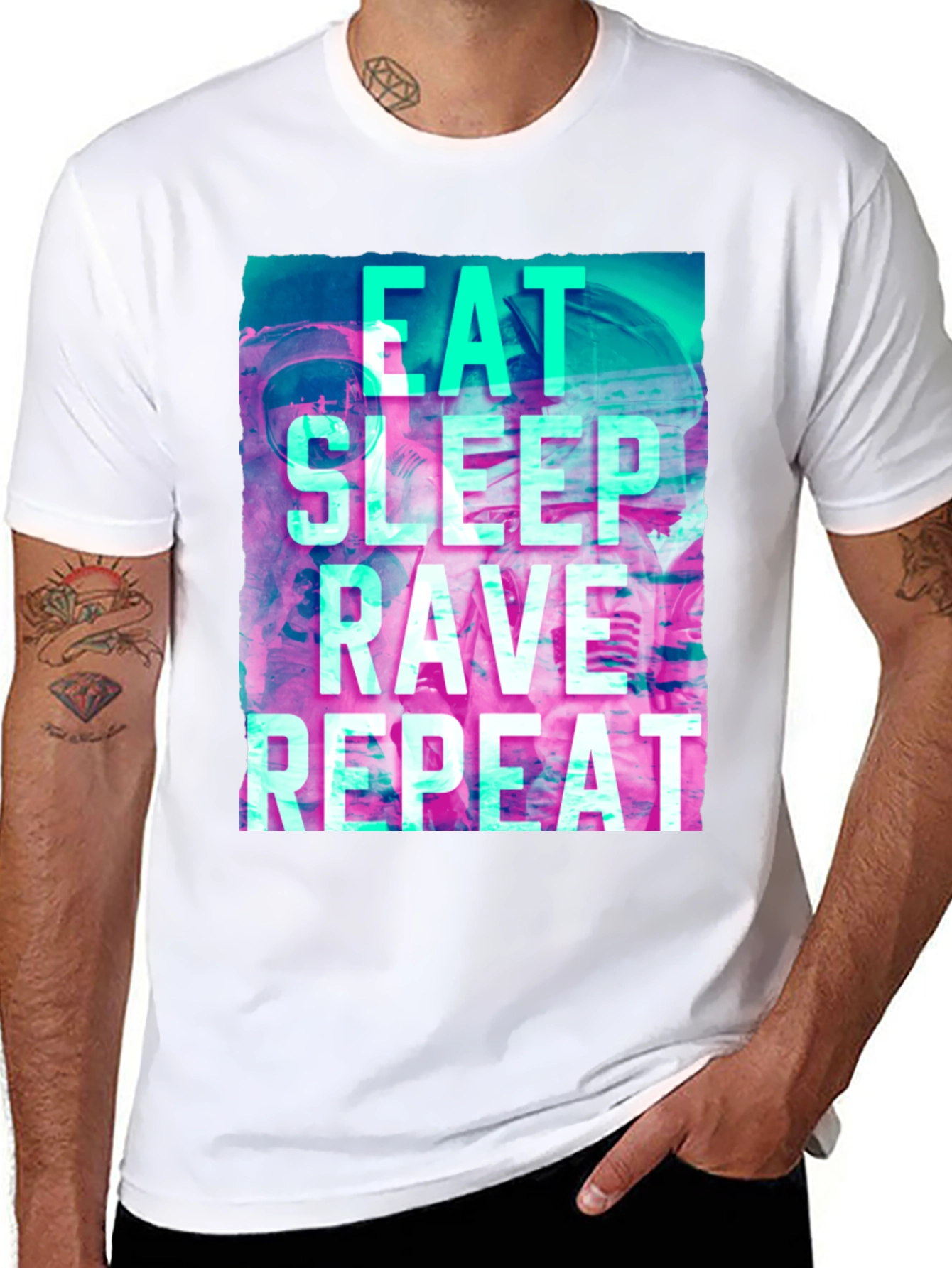 Eat Sleep Rave Repeat Graphic T-Shirt