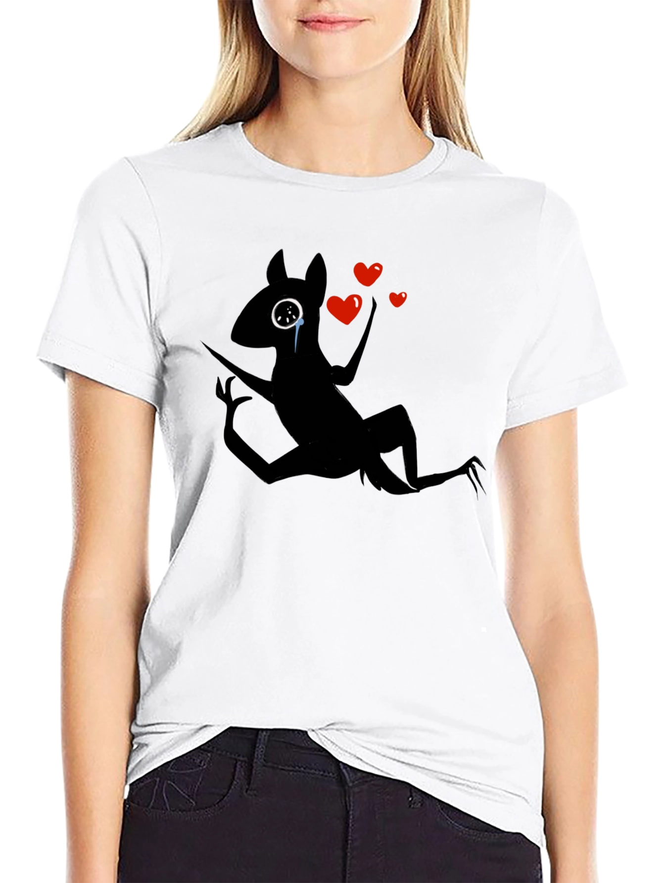 Heartbroken Creature Graphic Black T-Shirt
