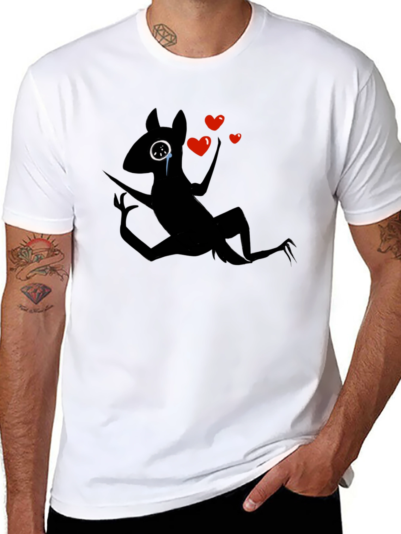 Heartbroken Creature Graphic Black T-Shirt