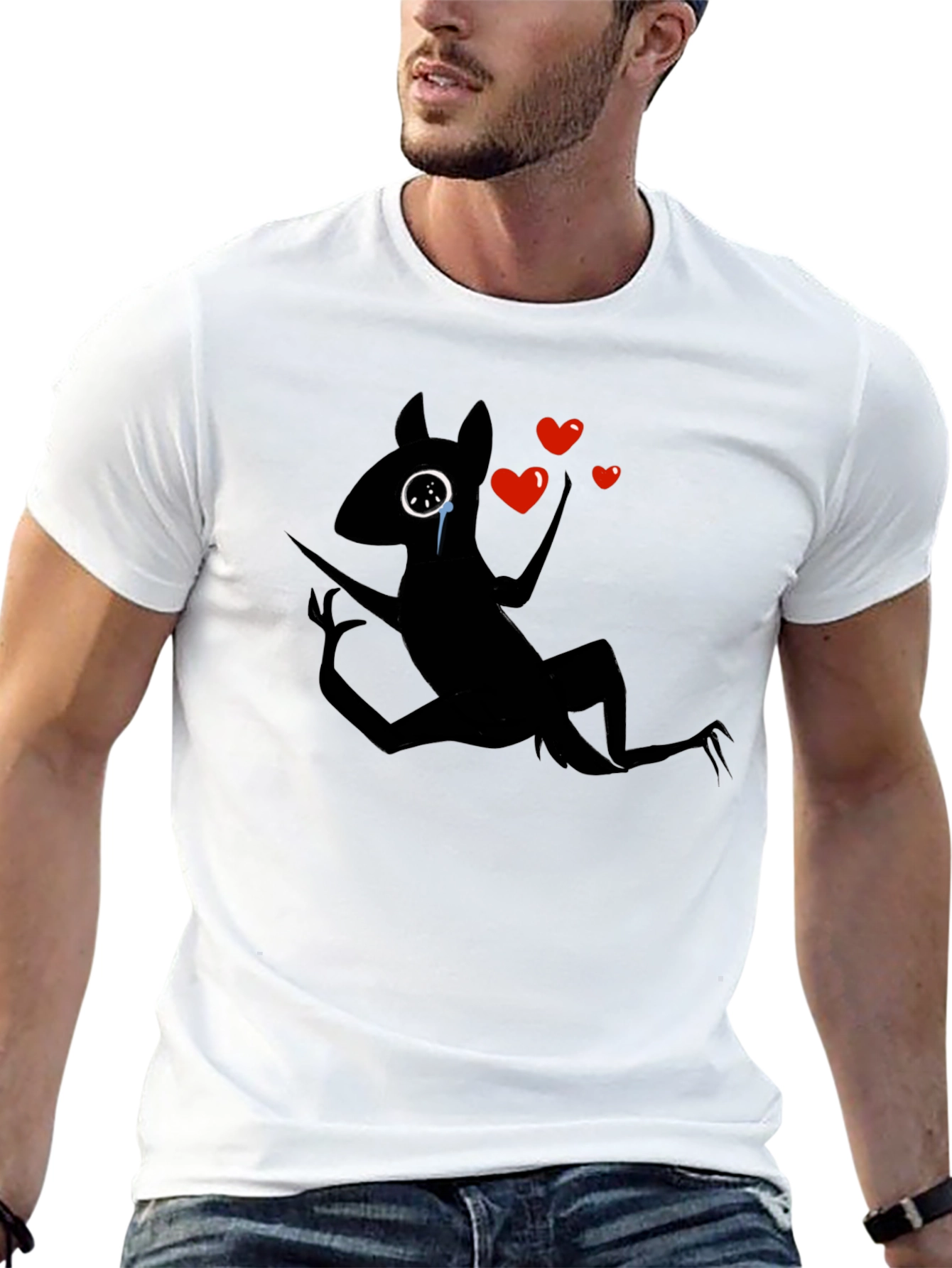 Heartbroken Creature Graphic Black T-Shirt