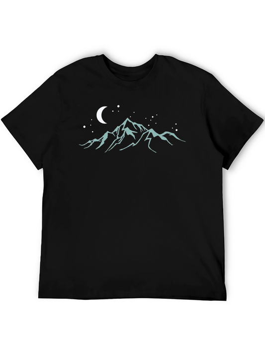 Mountain Scene Graphic T-Shirt - Mens Black Tee
