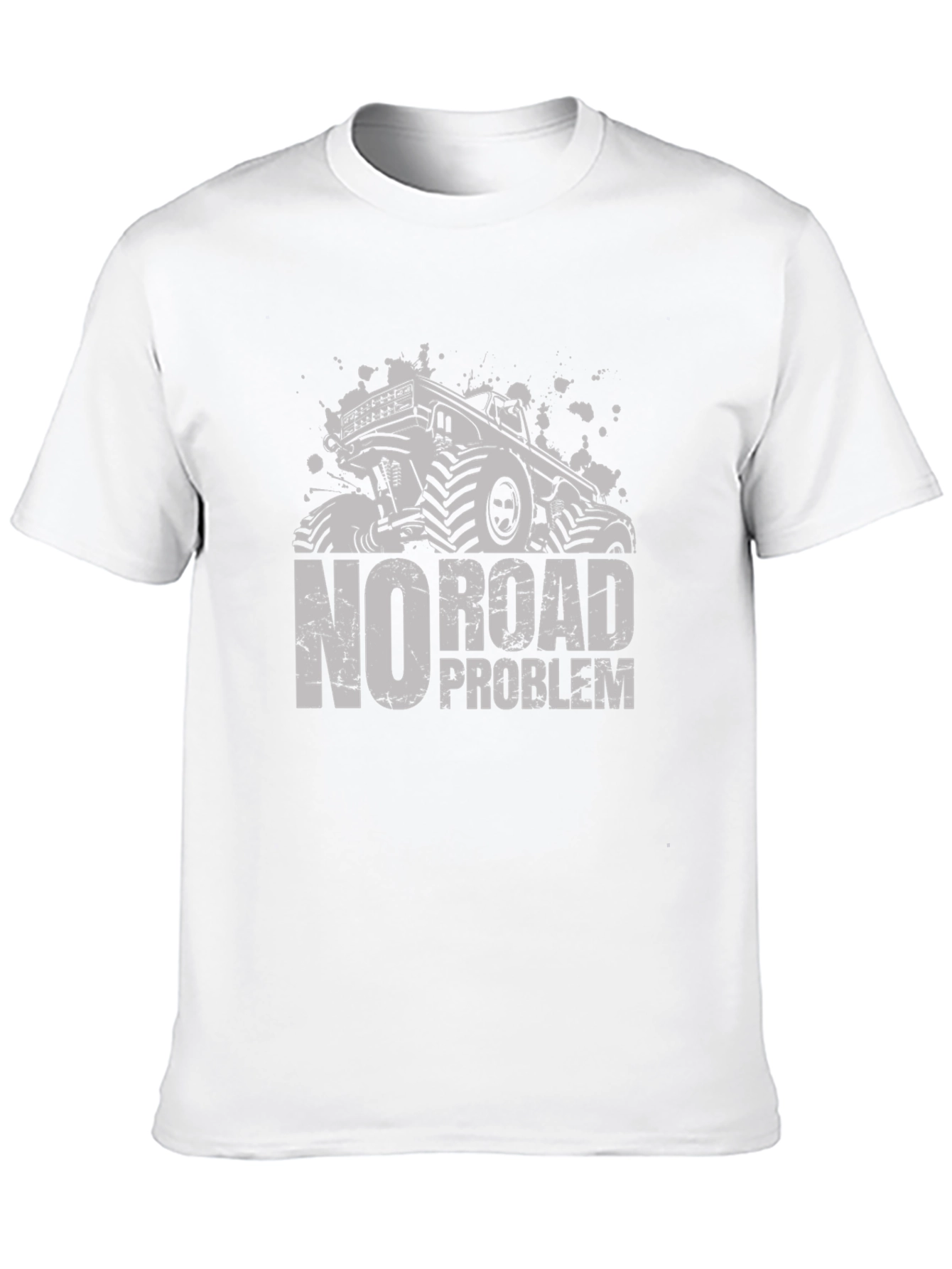 No Road Problem Monster Truck Black T-Shirt