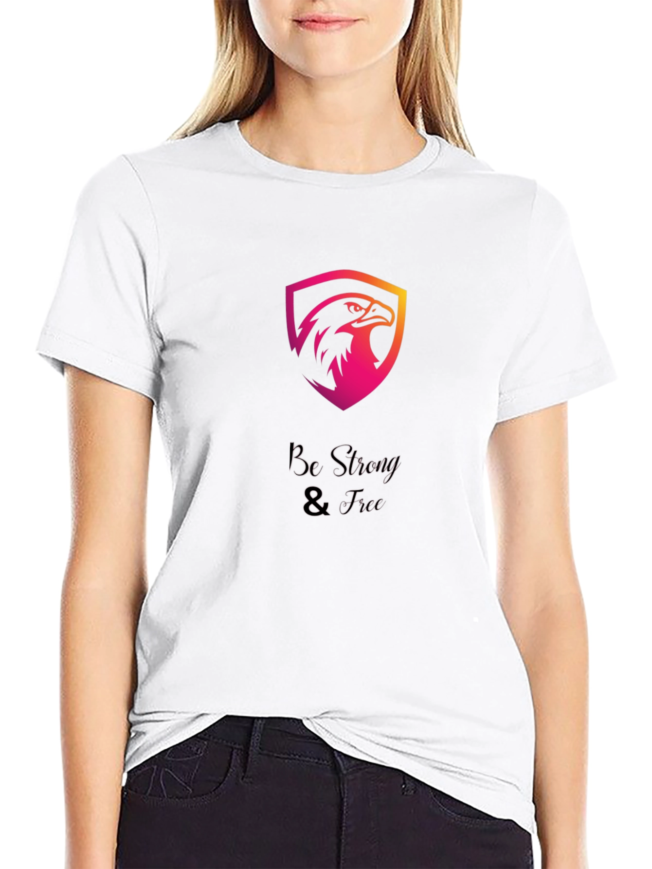 Be Strong & Free Eagle Shield Graphic Tee