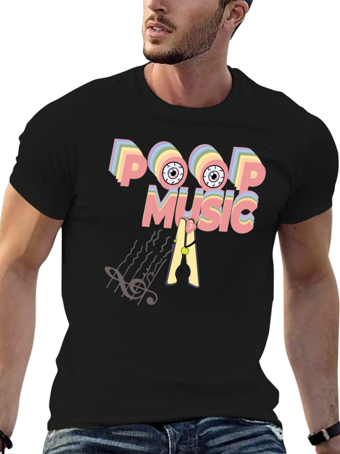 Poop Music Graphic T-Shirt