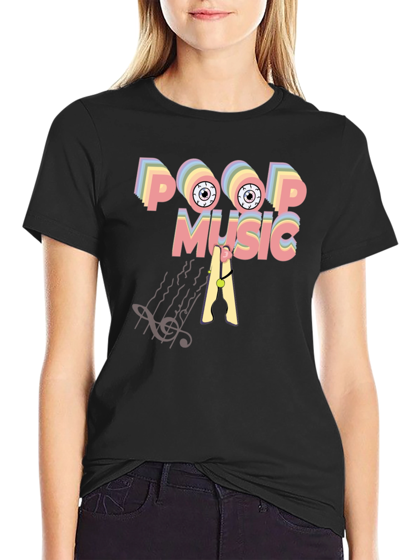Poop Music Graphic T-Shirt