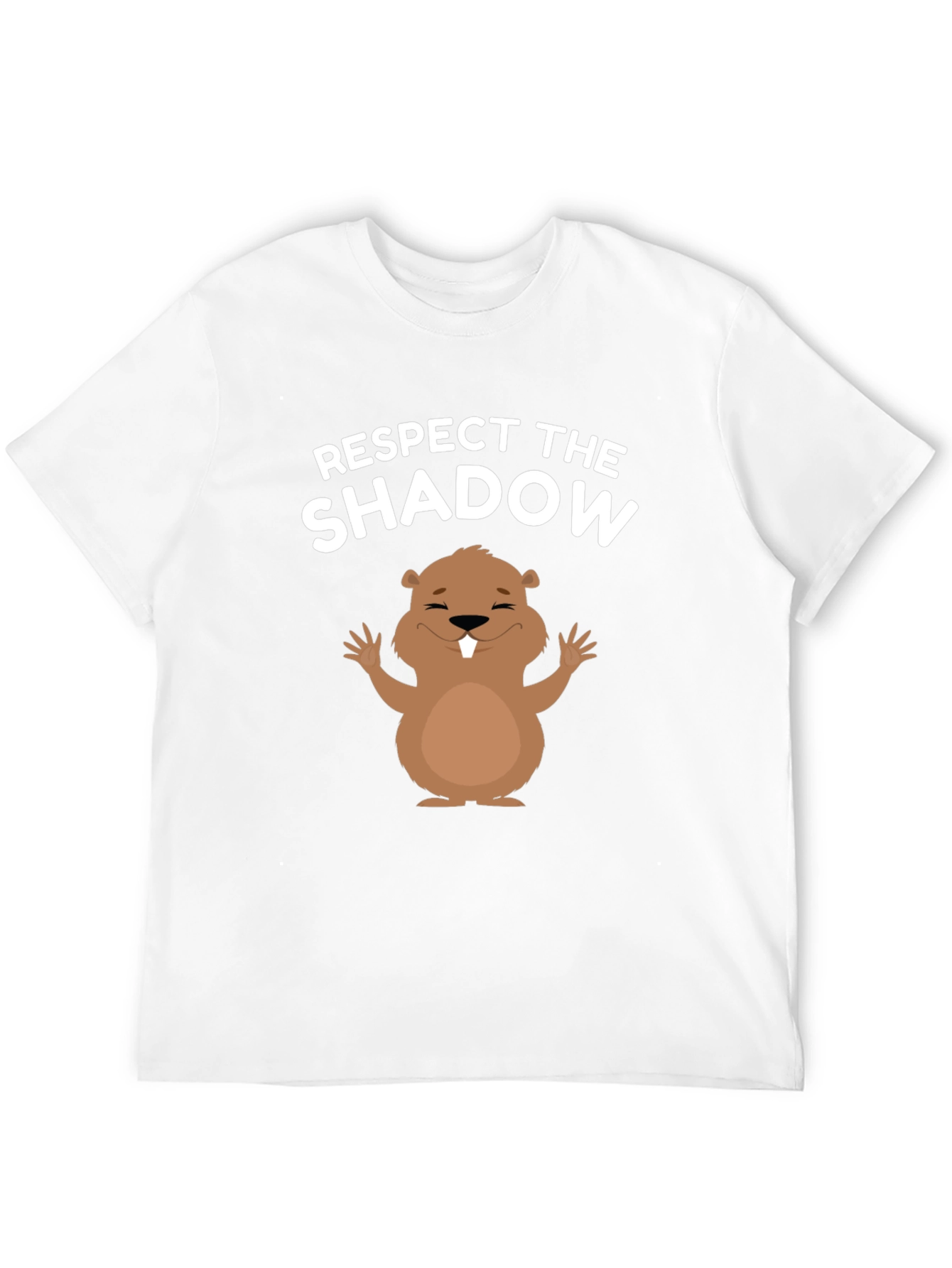 Respect the Shadow Groundhog Day Black T-Shirt