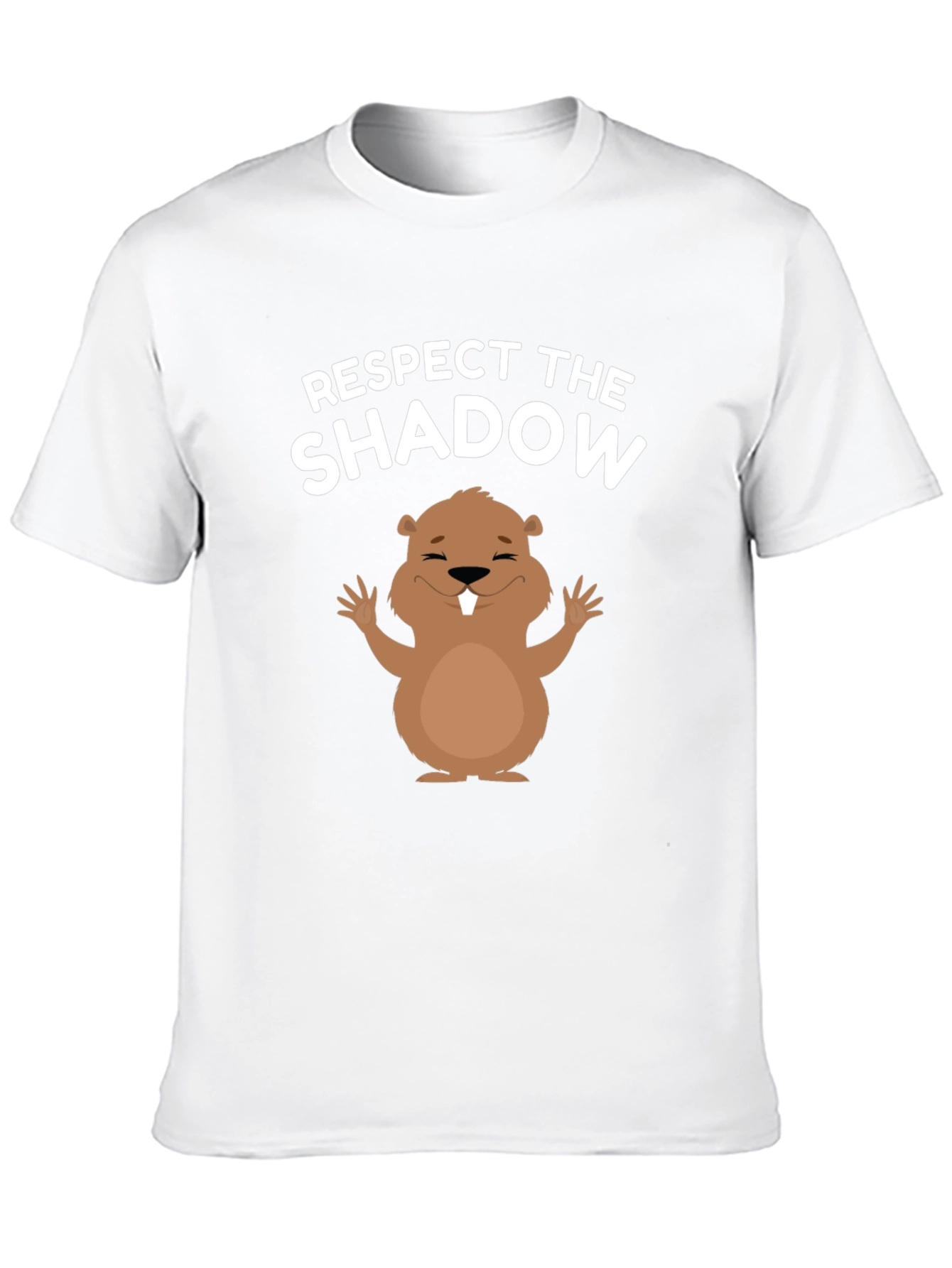 Respect the Shadow Groundhog Day Black T-Shirt
