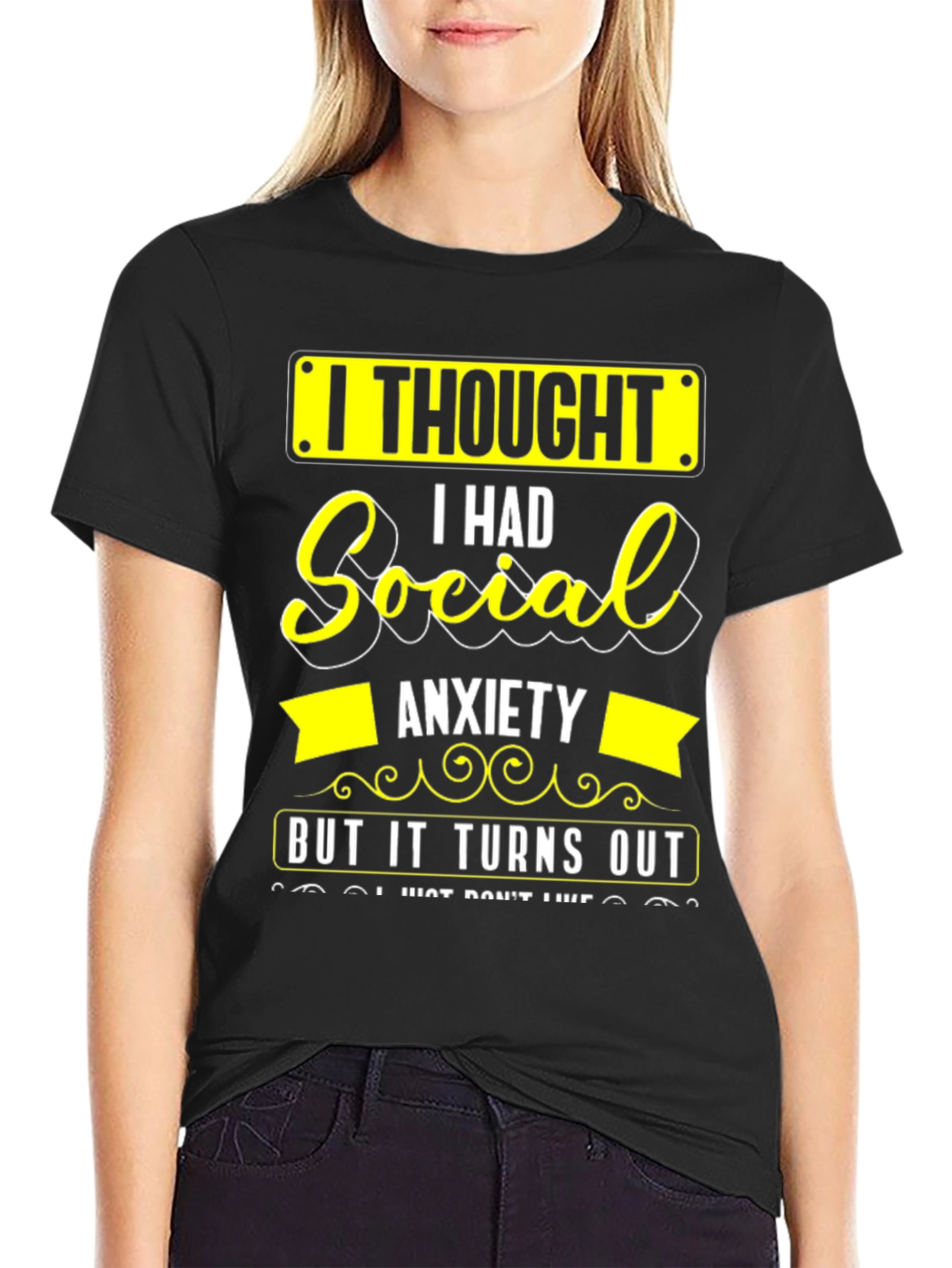 Social Anxiety Funny Graphic T-Shirt